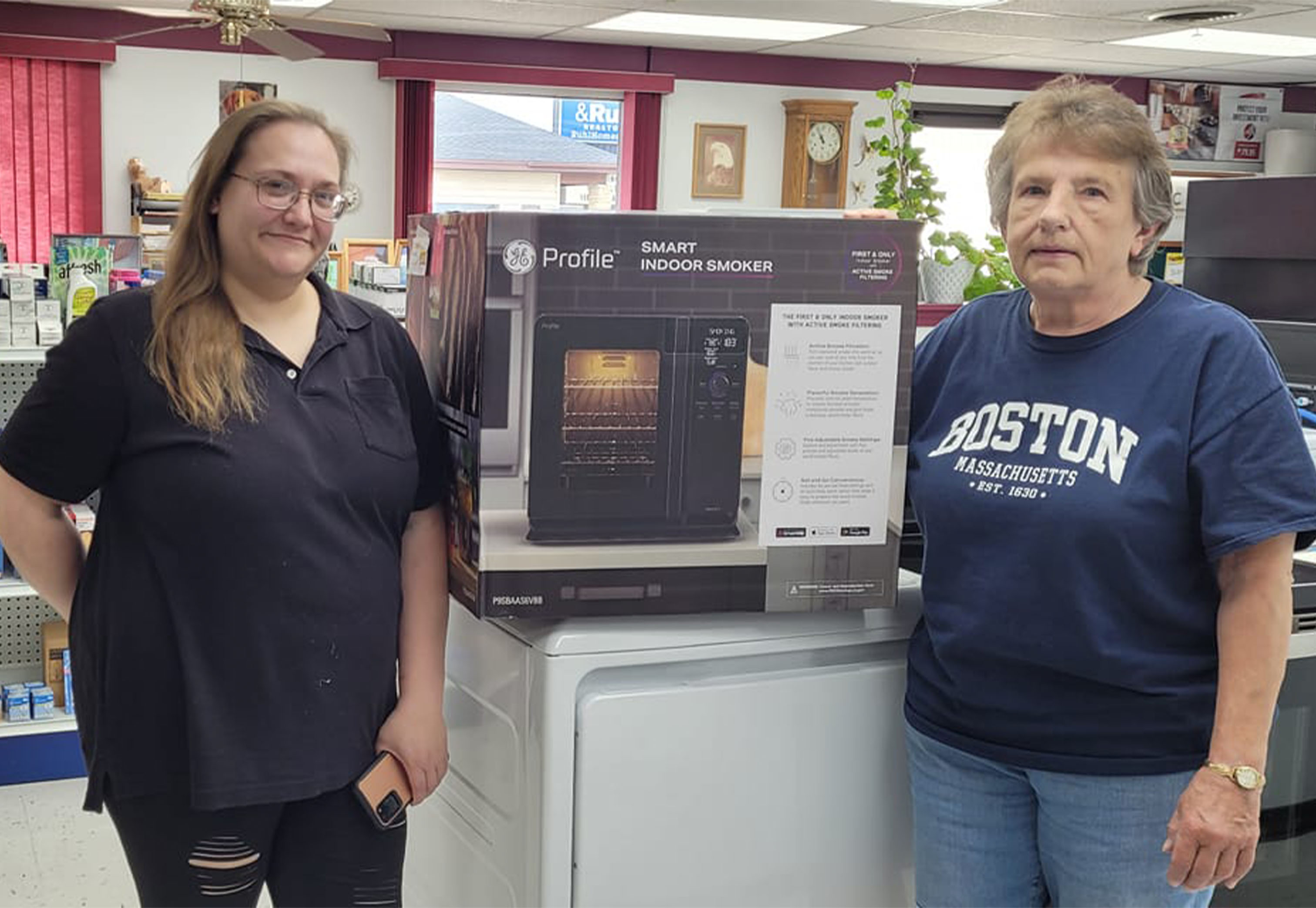 Megan Fenzel with her GE Profile indoor barbecue smoker