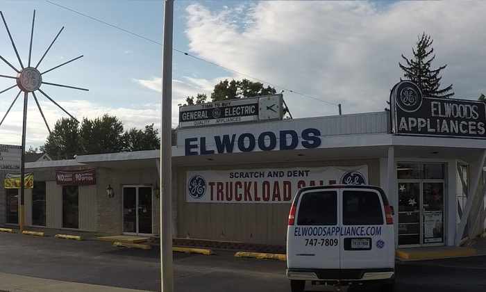 Elwood's store image with delivery van