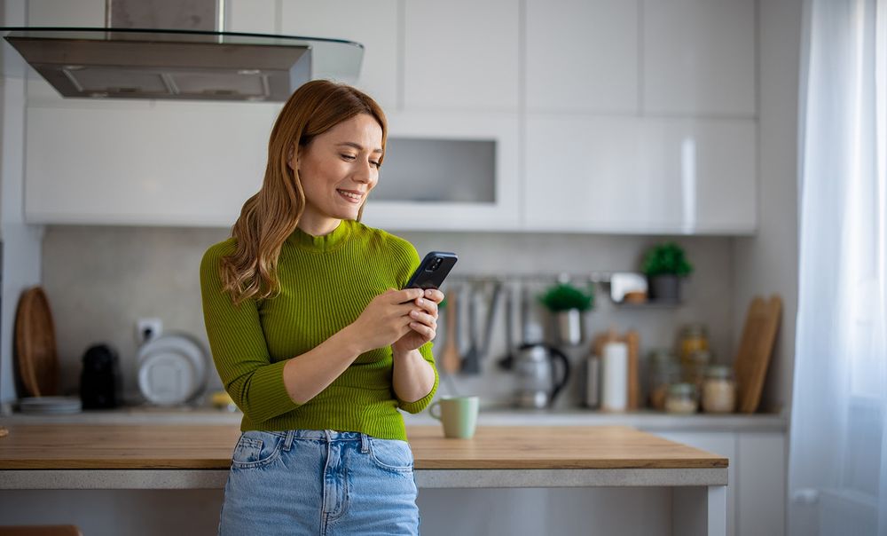 Woman using smart phone