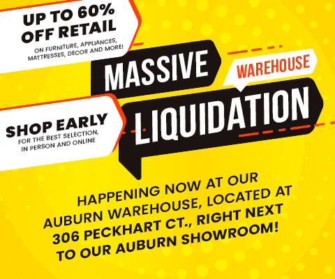 Massive Warehouse Liquidation Sale - up to 60% off retail - shop early