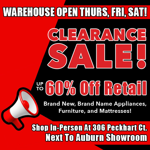 Warehouse Clearance Sale - up to 60% off retail - open 2/9 - 2/14 - shop now