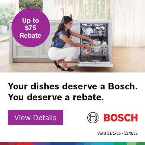Bosch - Up to $75 Rebate. Valid 11/1 - 12/3/25