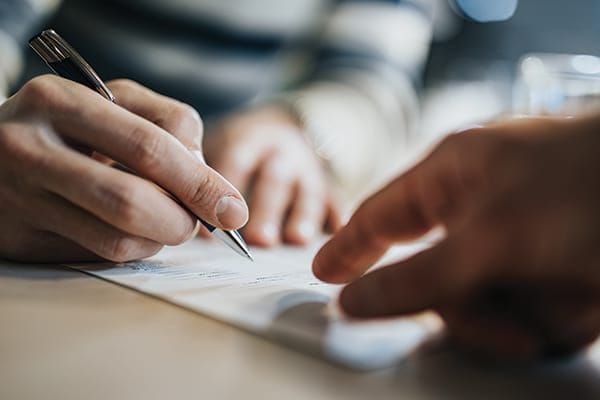 signing warranty paperwork