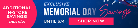 Exclusive Memorial Savings until 6/4