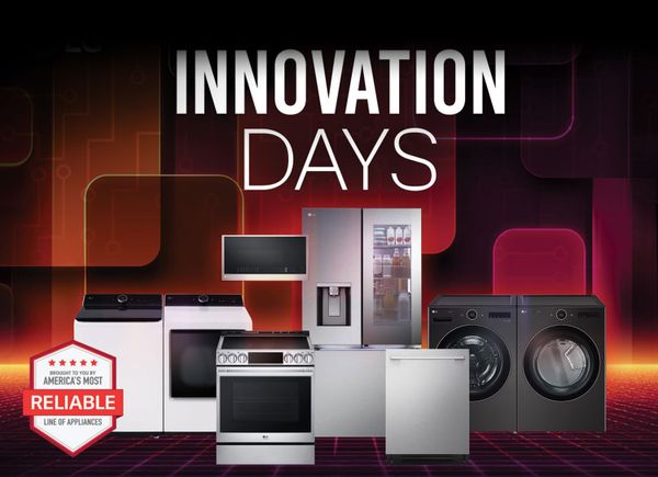 Assorted LG Refrigerator, dishwasher, range, laundry and microwave appliance.