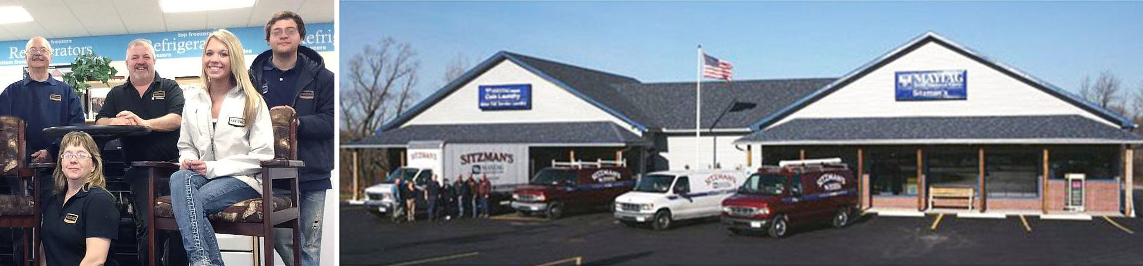 Sitzman's staff and storefront