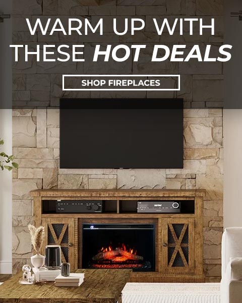 warm up with these hot deals. shop fireplaces