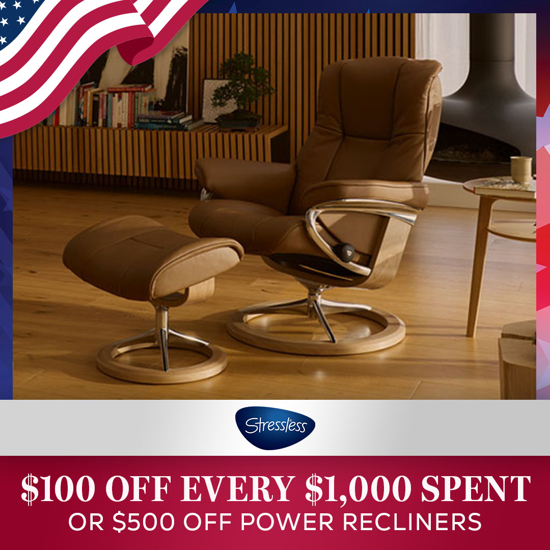 Stressless - $100 Off Every $1,000 Spent or $500 Off Power Recliners
