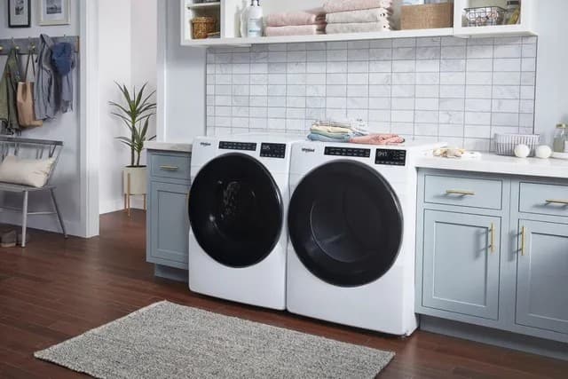 Whirlpool top-load washer in a clean laundry room setting — Whirlpool washer Maine