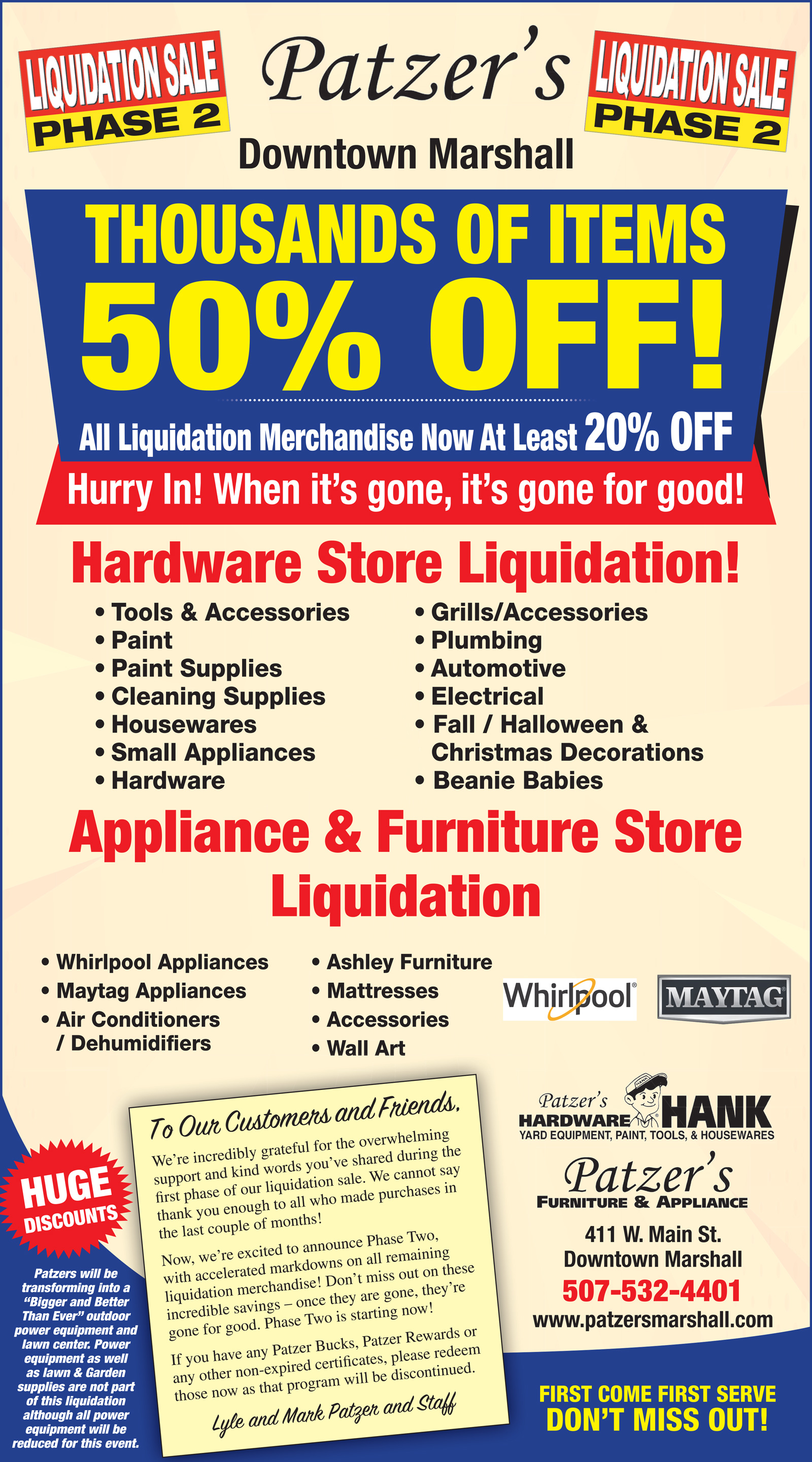 Patzer's Liquidation Sale