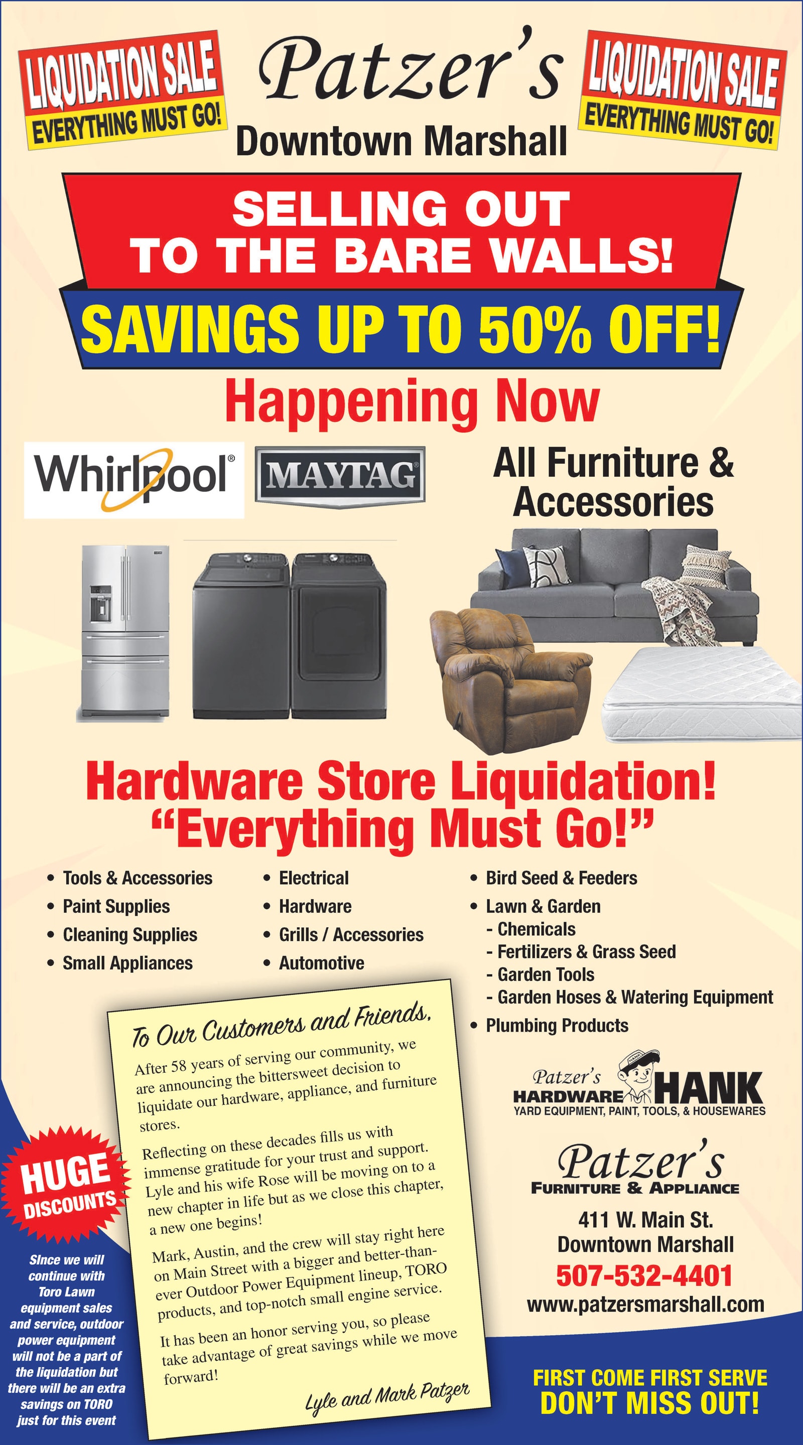 Patzer's Liquidation Sale