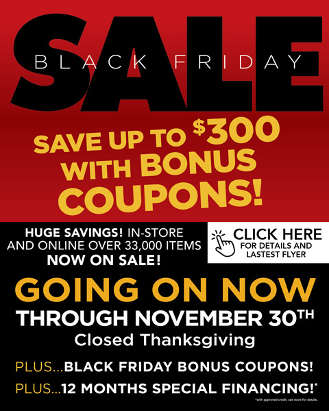 Black Friday Sale SAVE UP TO $300 with Bonus coupons!