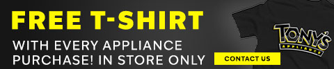 FREE T-SHIRT WITH EVERY APPLIANCE PURCHASE! IN STORE ONLY