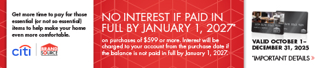 Brandsource Citi - No interest if paid in full by January 1, 2027