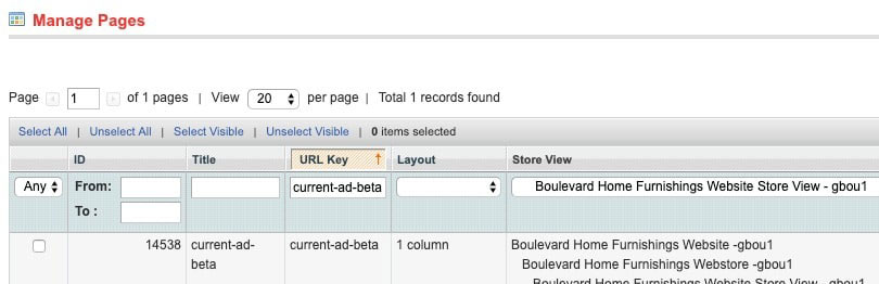 Page search