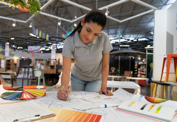 Interior designer working