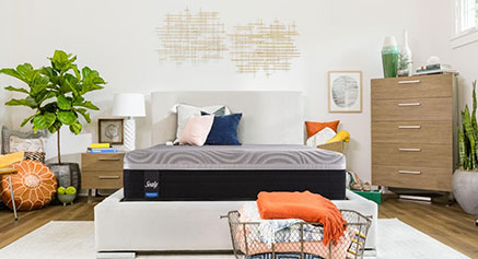 Bed with mattress
