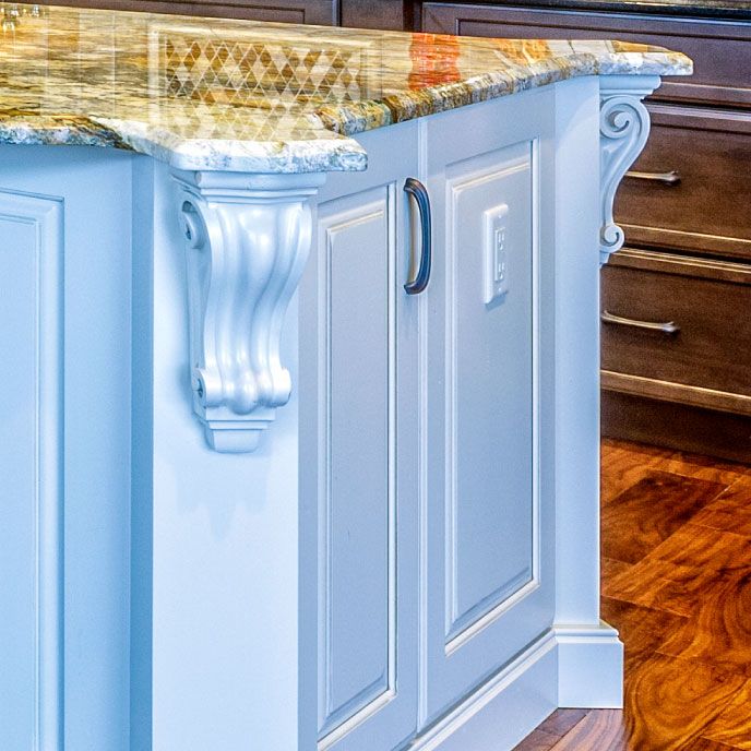 Corbel on a kitchen island